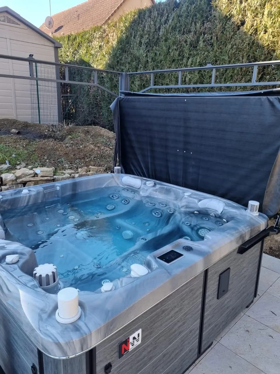 Installation d'un spa Bjørgan à Soppe-le-Bas, autre vue du chantier