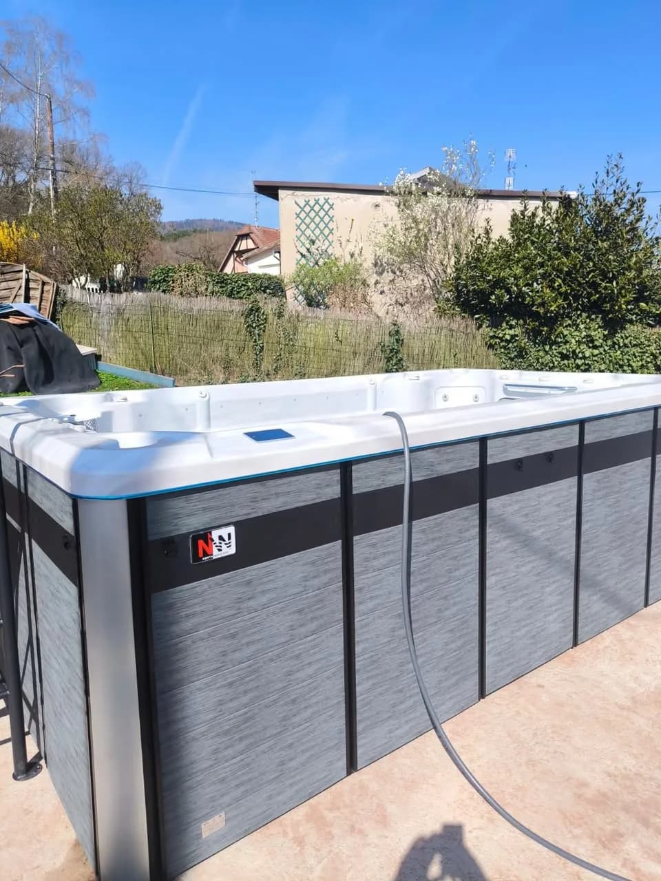 Installation d'un spa de nage Førde 410 à Jungholtz, autre vue du chantier