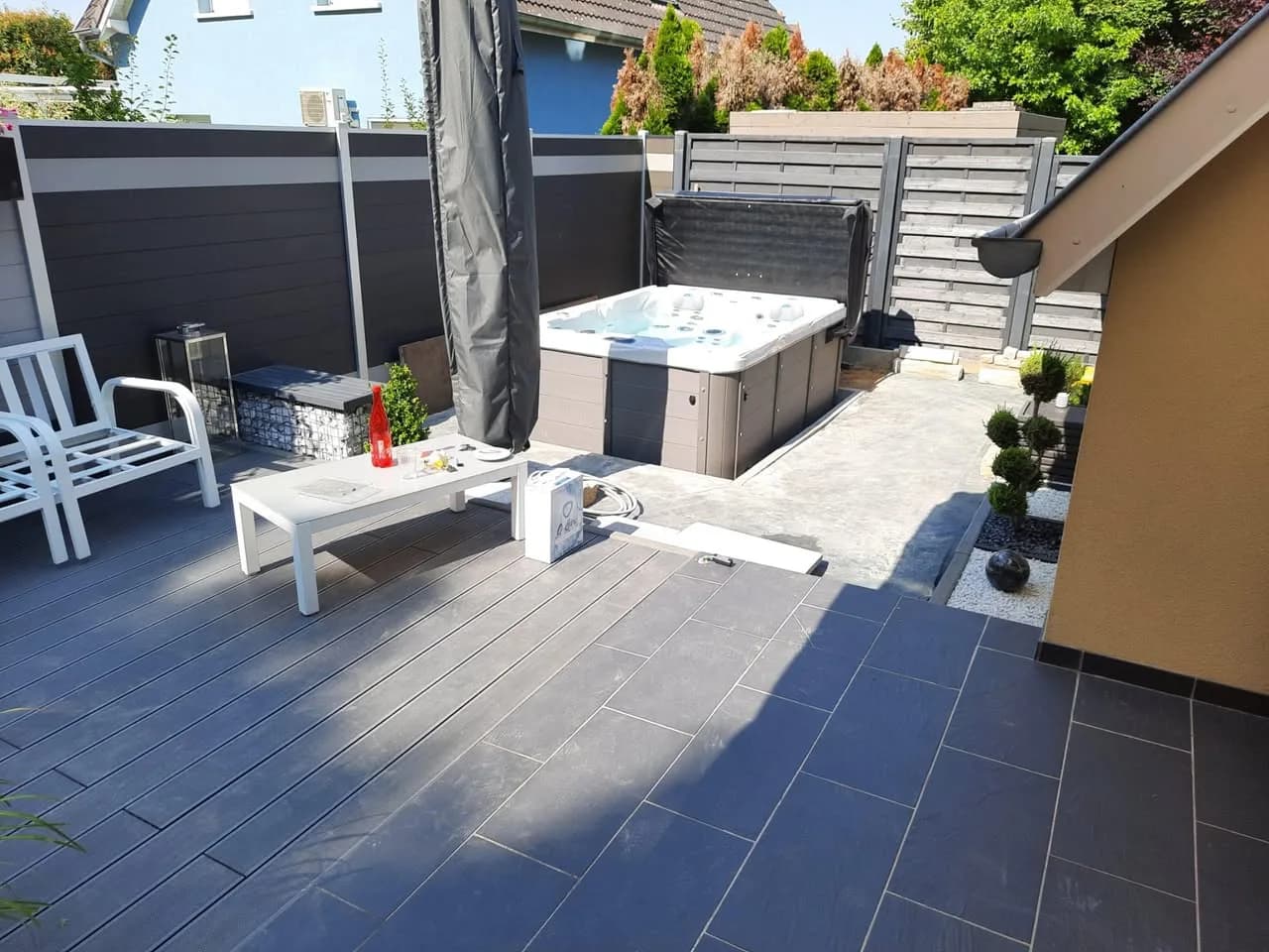 Installation d'un spa Montana à Galfingue, autre vue du chantier
