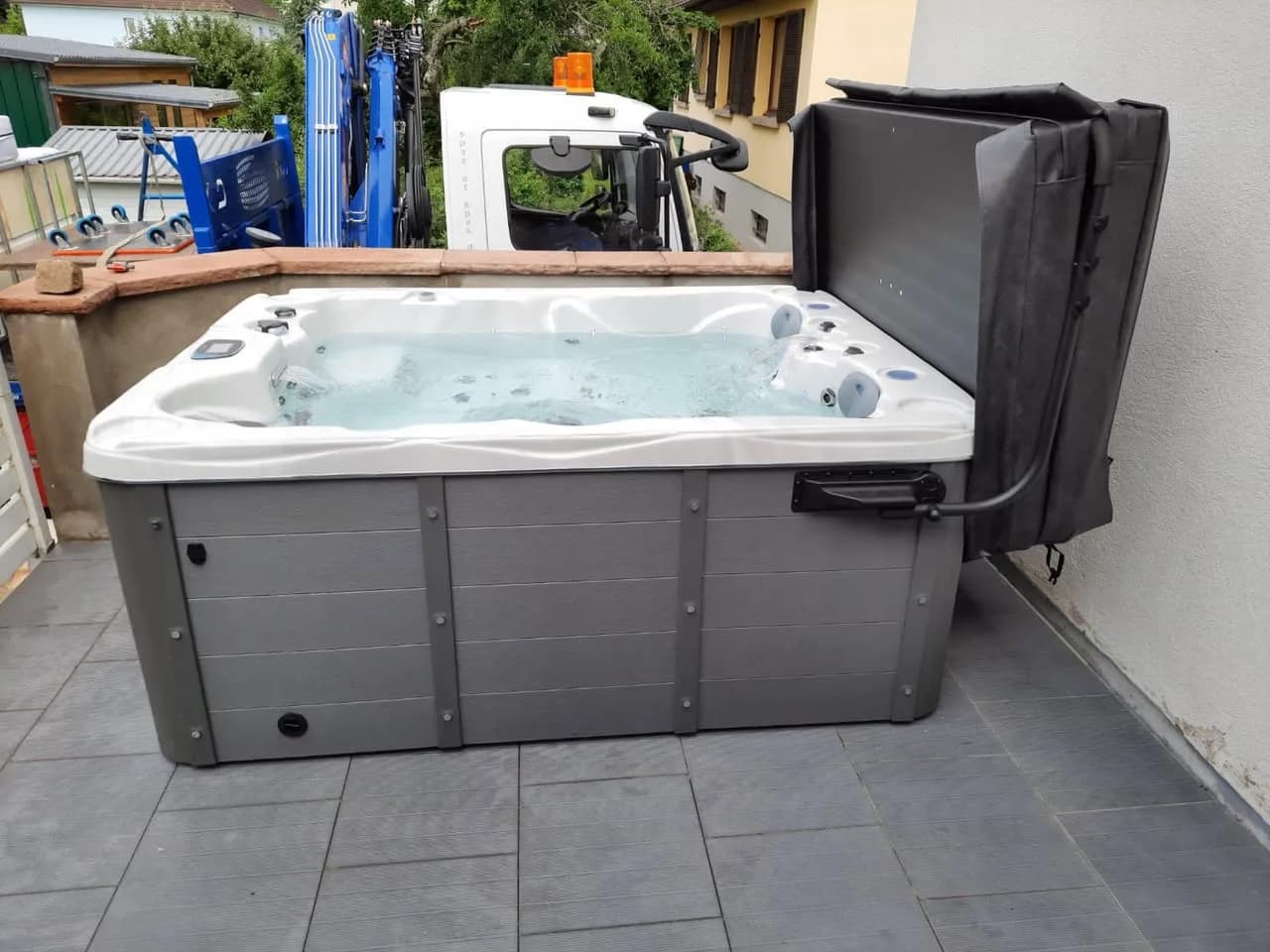 Installation d'un spa Montana à Wintzenheim, autre vue du chantier
