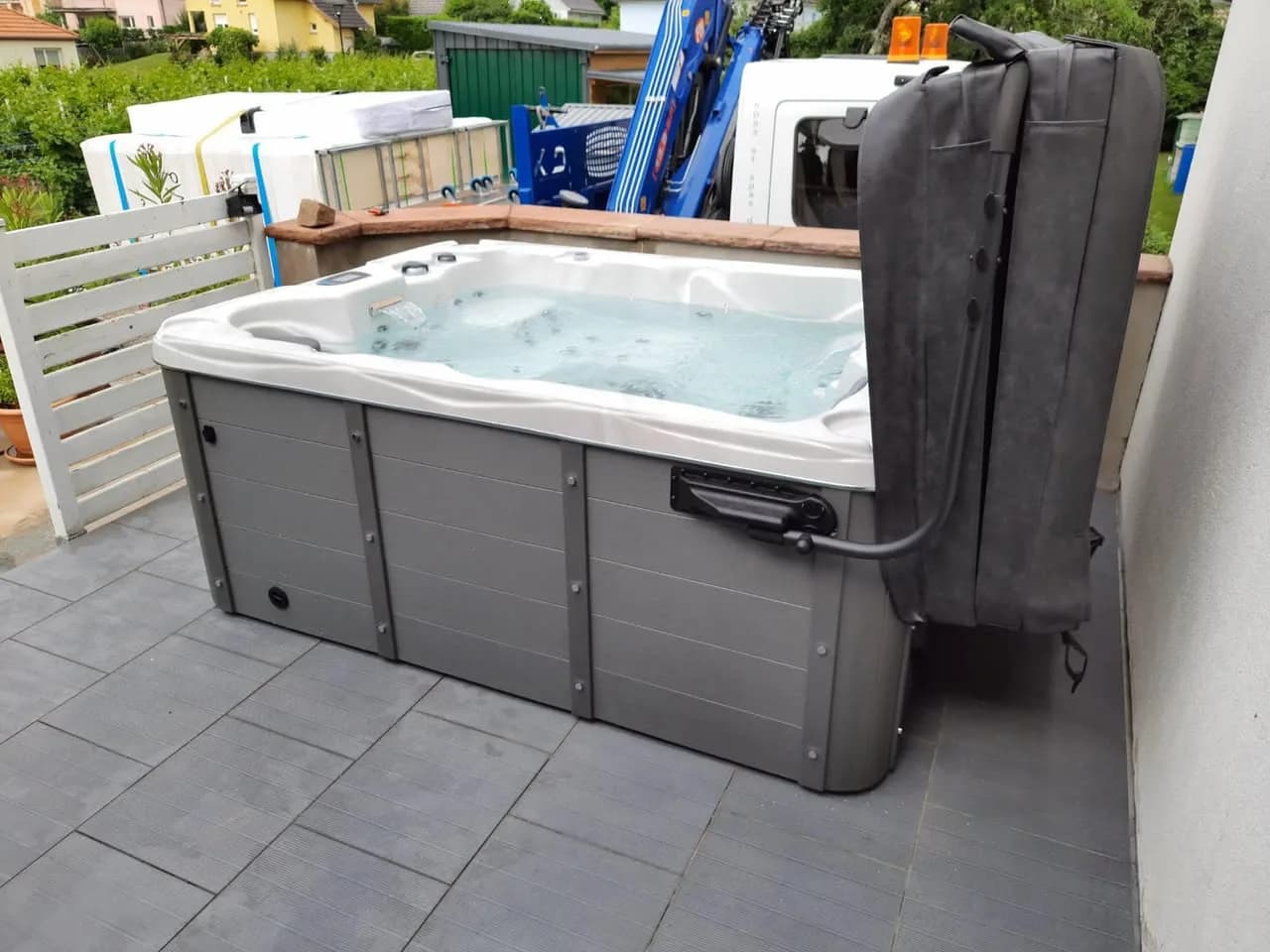 Installation d'un spa Montana à Wintzenheim, autre vue du chantier