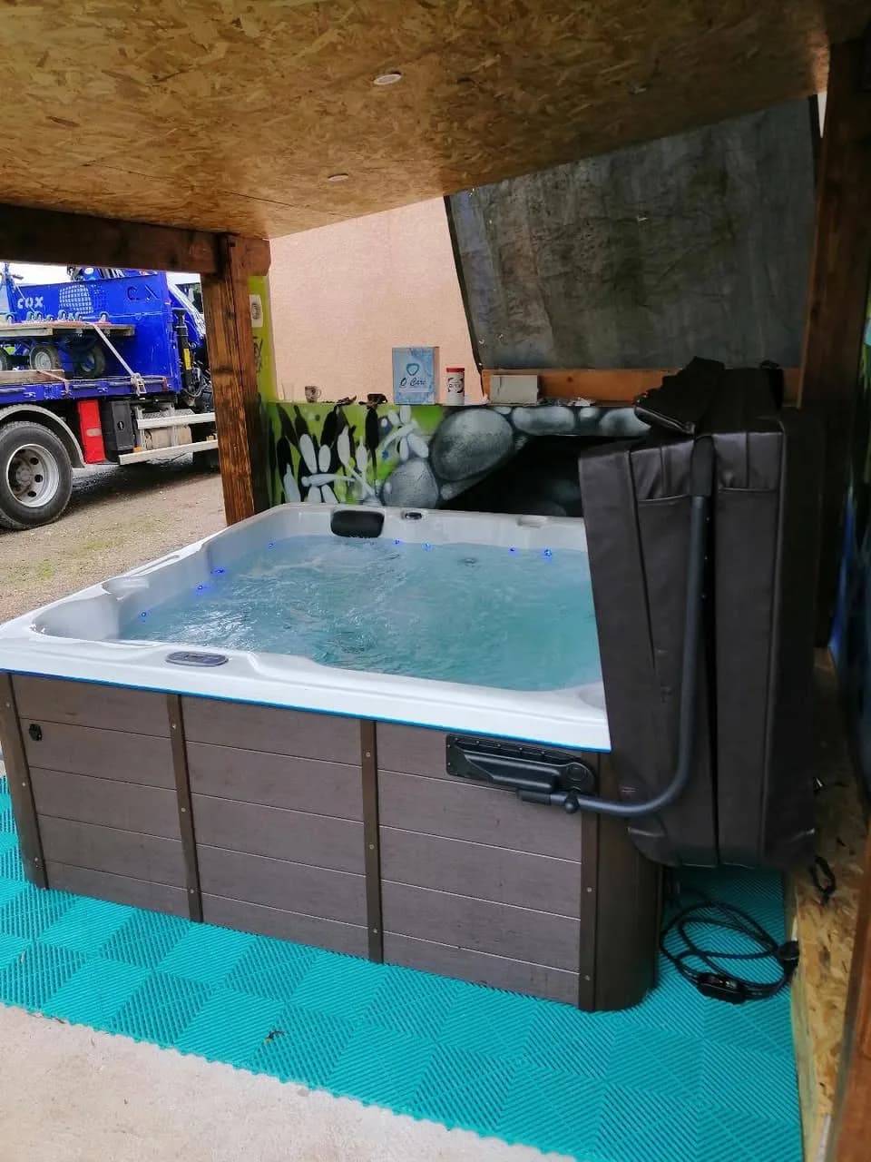 Installation d'un spa Ontario à Chenebier, autre vue du chantier