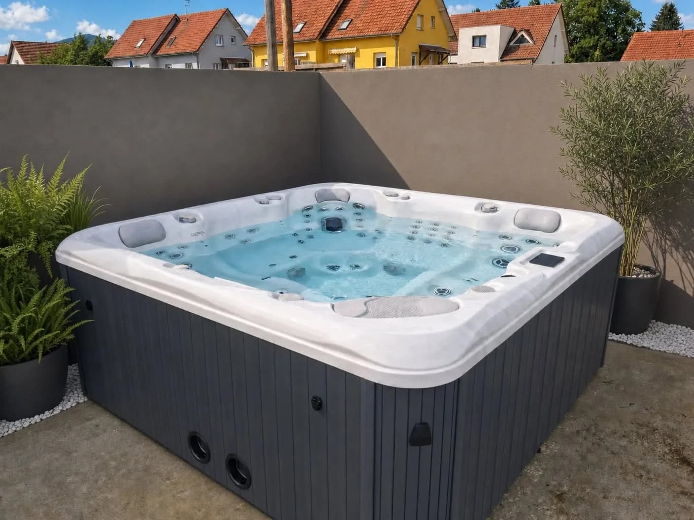 Installation d'un spa Poséidon Full option à Wittenheim, autre vue du chantier