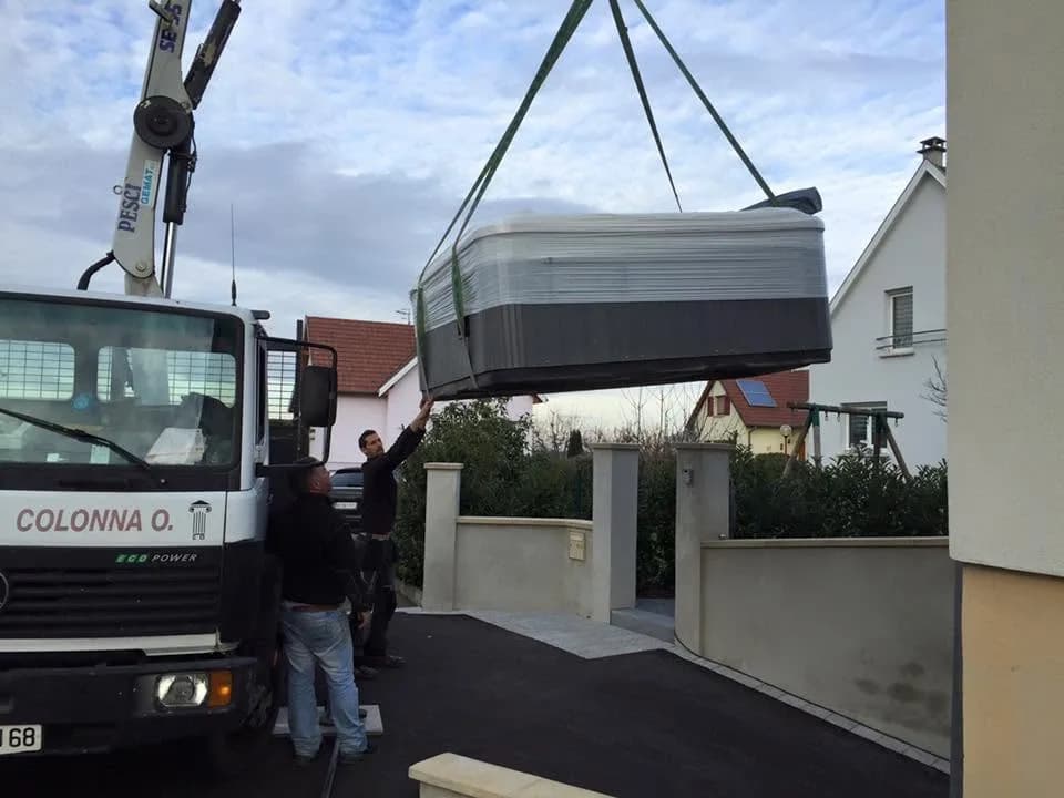 Installation d'un spa Poséidon à Pulversheim, autre vue du chantier