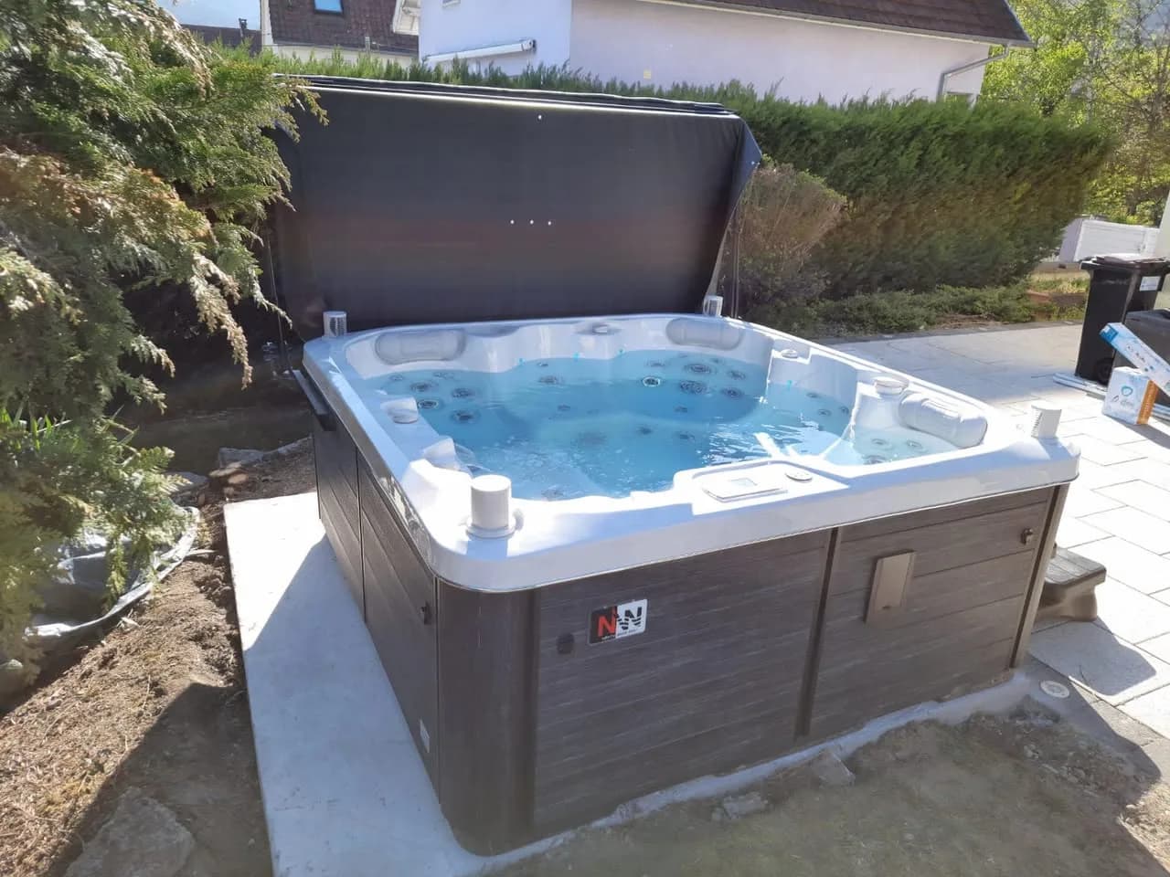 Installation d'un spa Sørrana Full option à Buhl, autre vue du chantier