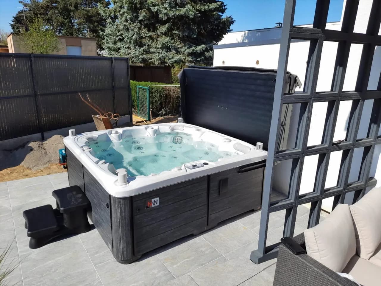 Installation d'un spa Søvik à Kingersheim, autre vue du chantier