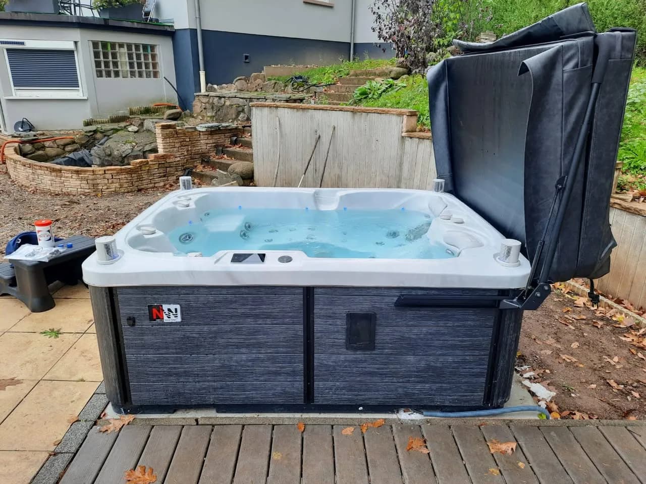 Installation d'un spa Tønsberg à Strasbourg, autre vue du chantier