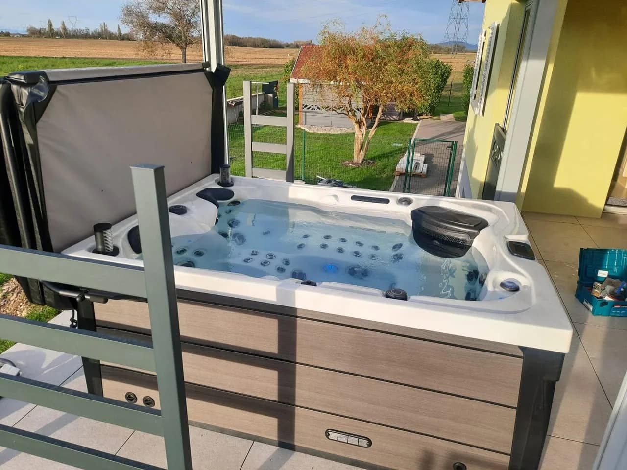 Installation d'un spa Topaz à Balgau, autre vue du chantier