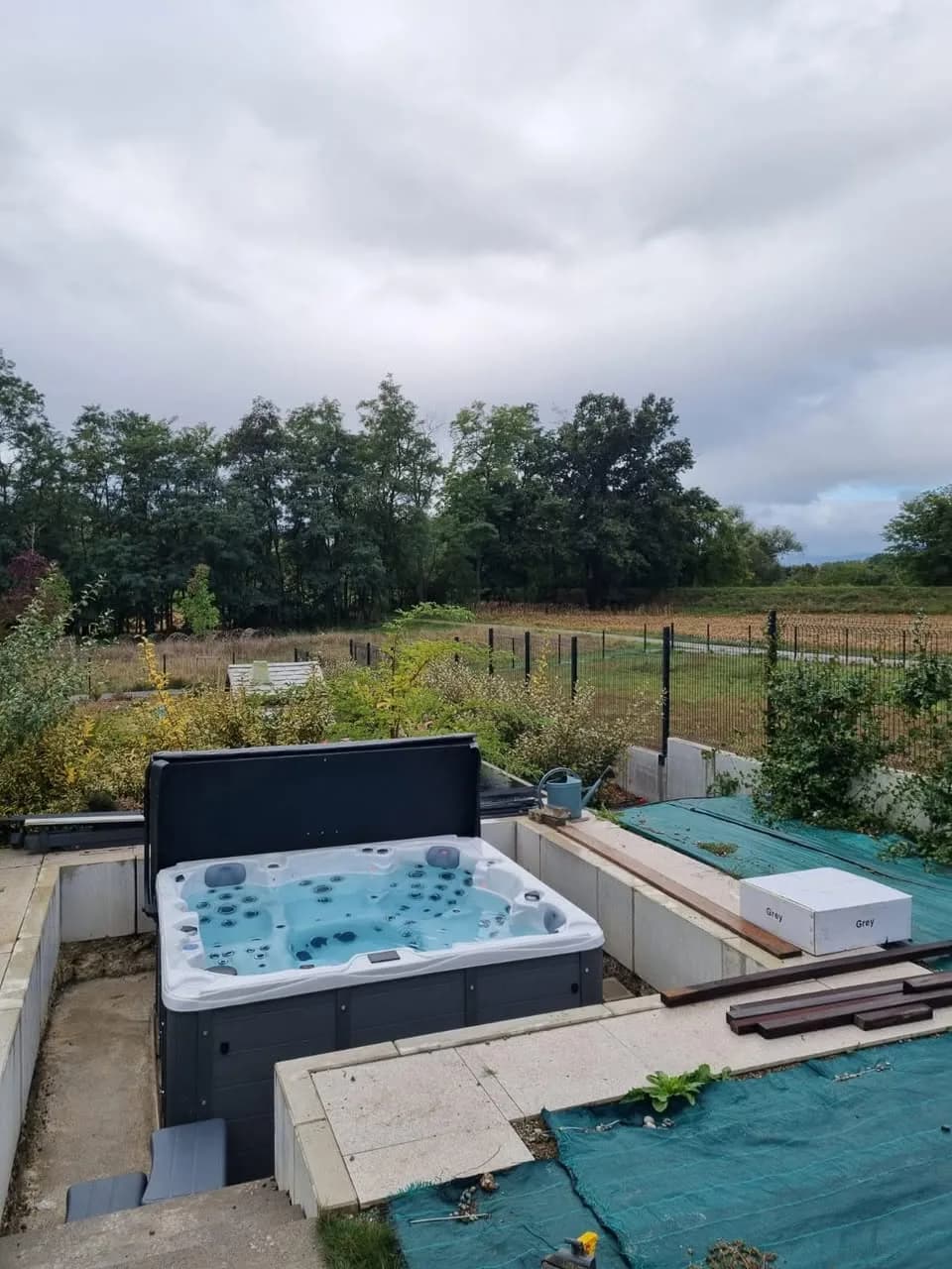 Installation d'un spa Vancouver à Andolsheim, autre vue du chantier