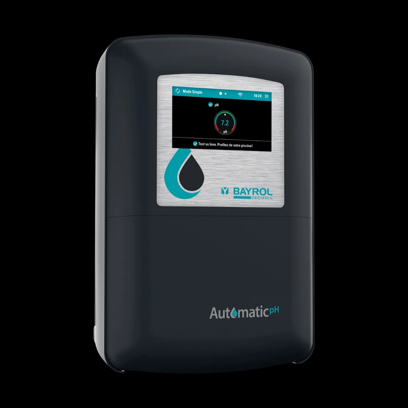 Boîtier du régulateur Automatic pH Bayrol Technik avec écran tactile couleur, pour la régulation du pH de piscine