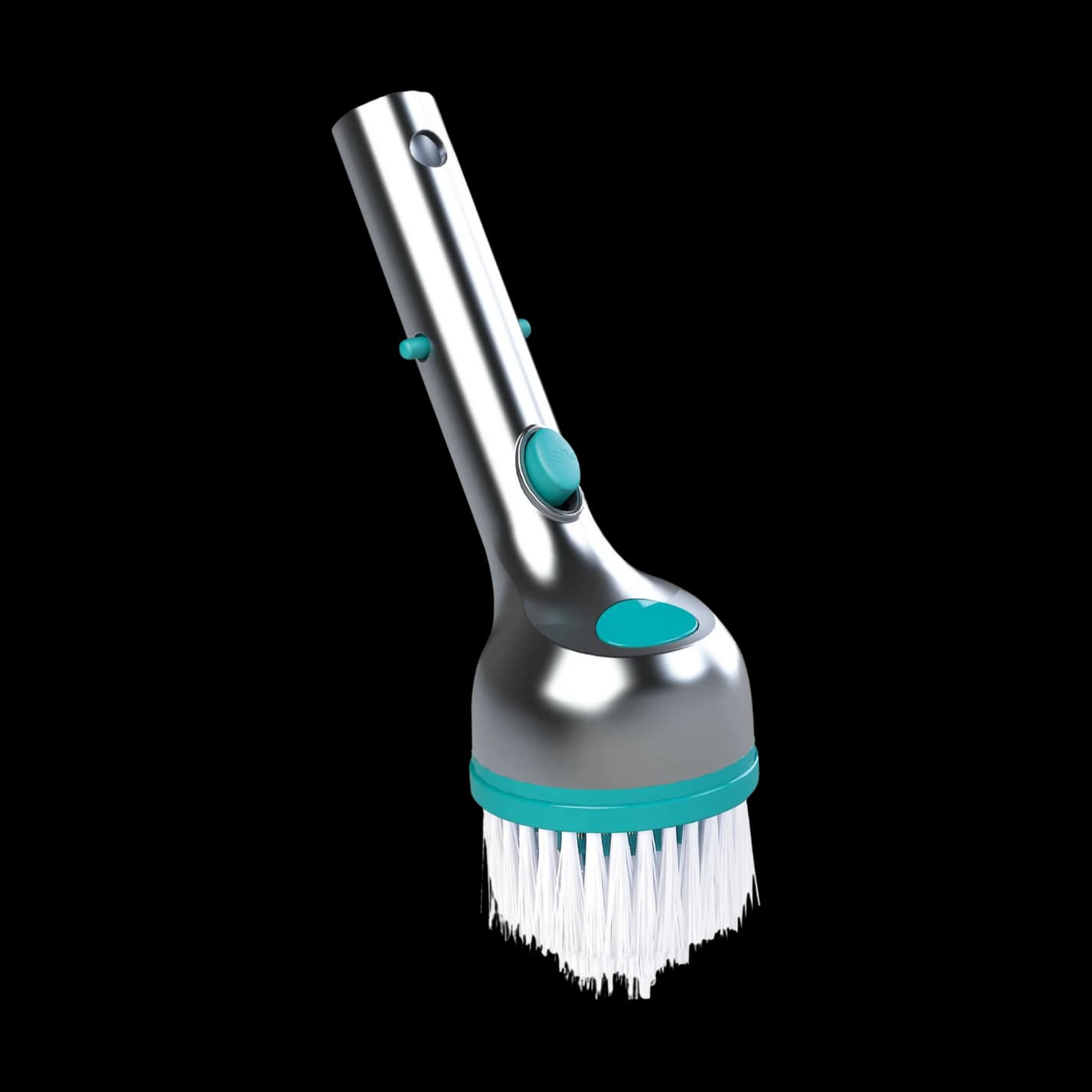 Brosse de coin Pro Bayrol, structure en aluminium et poils blancs en polypropylène taillés en biseau