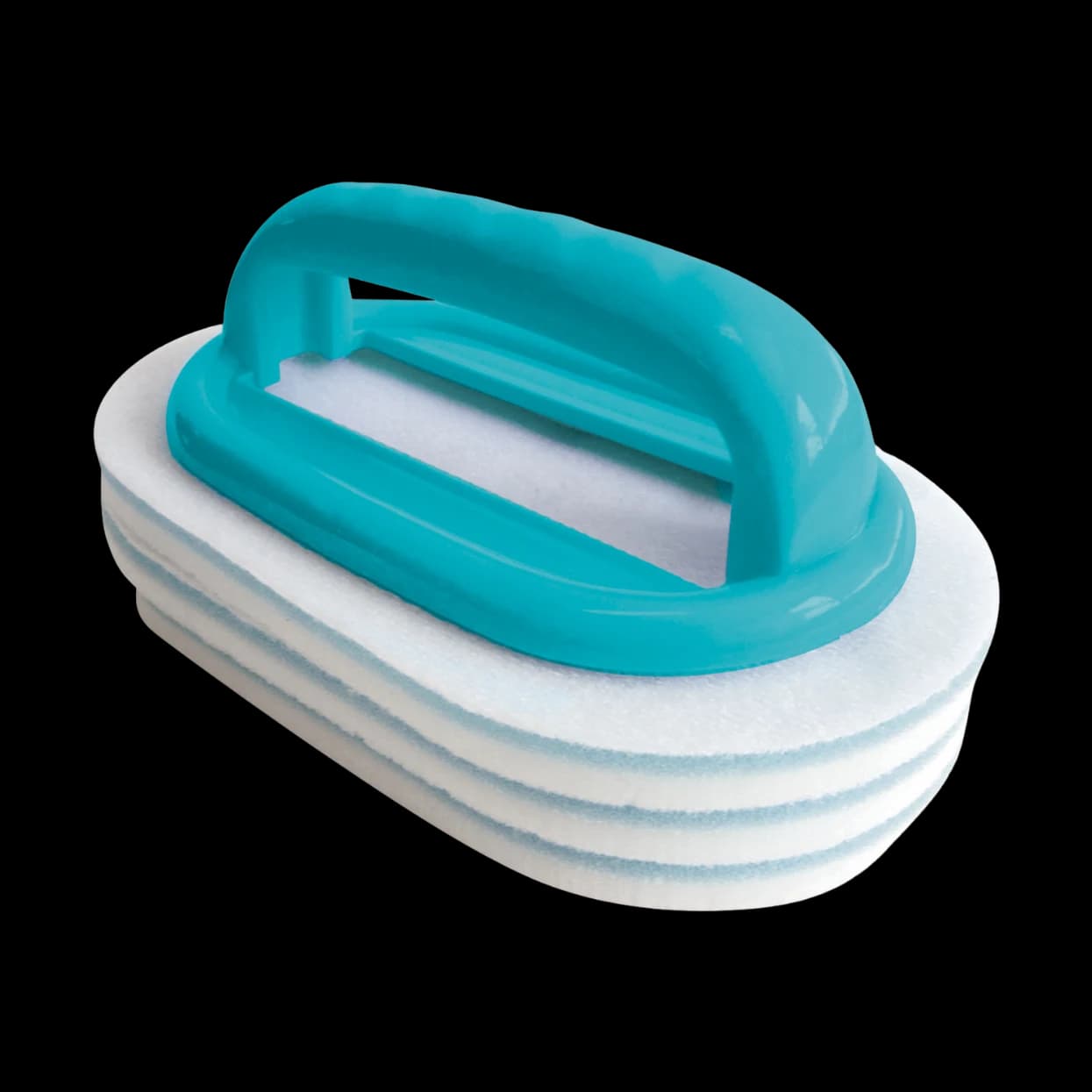 Brosse ligne d'eau Bayrol, poignée en plastique ABS et tampon nettoyant fixé par velcro, avec tampons de rechange