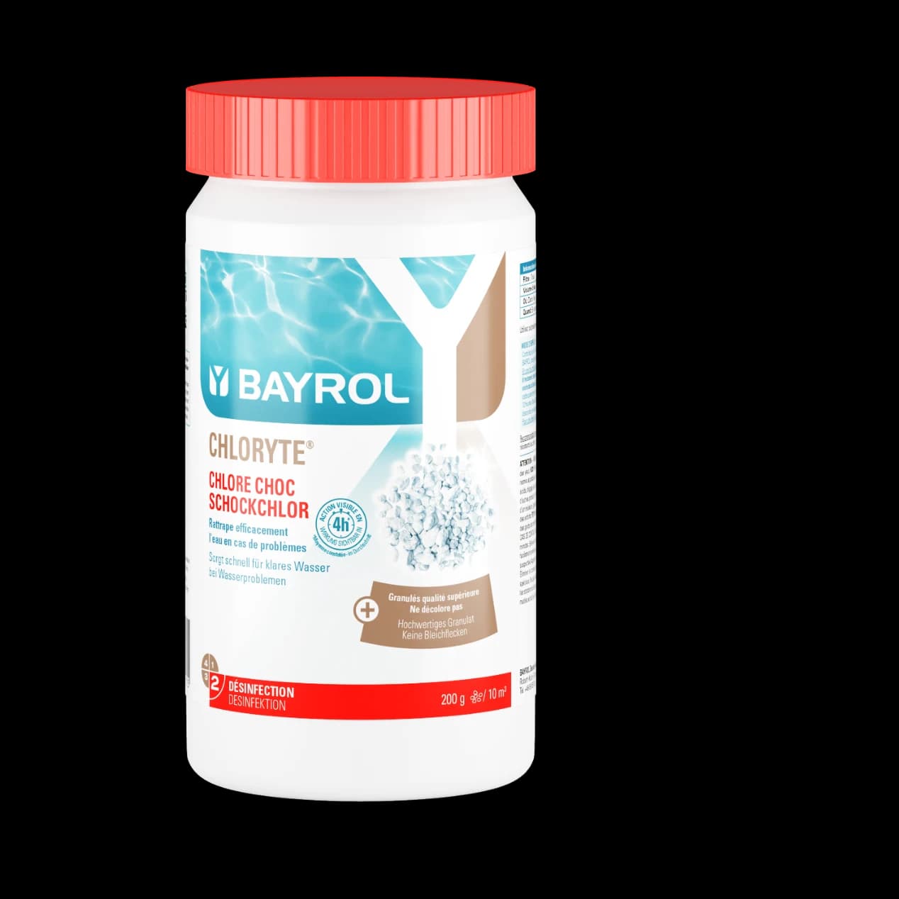 Boîte de 1 kg de Chloryte Bayrol, granulés de chlore choc non stabilisé pour piscine