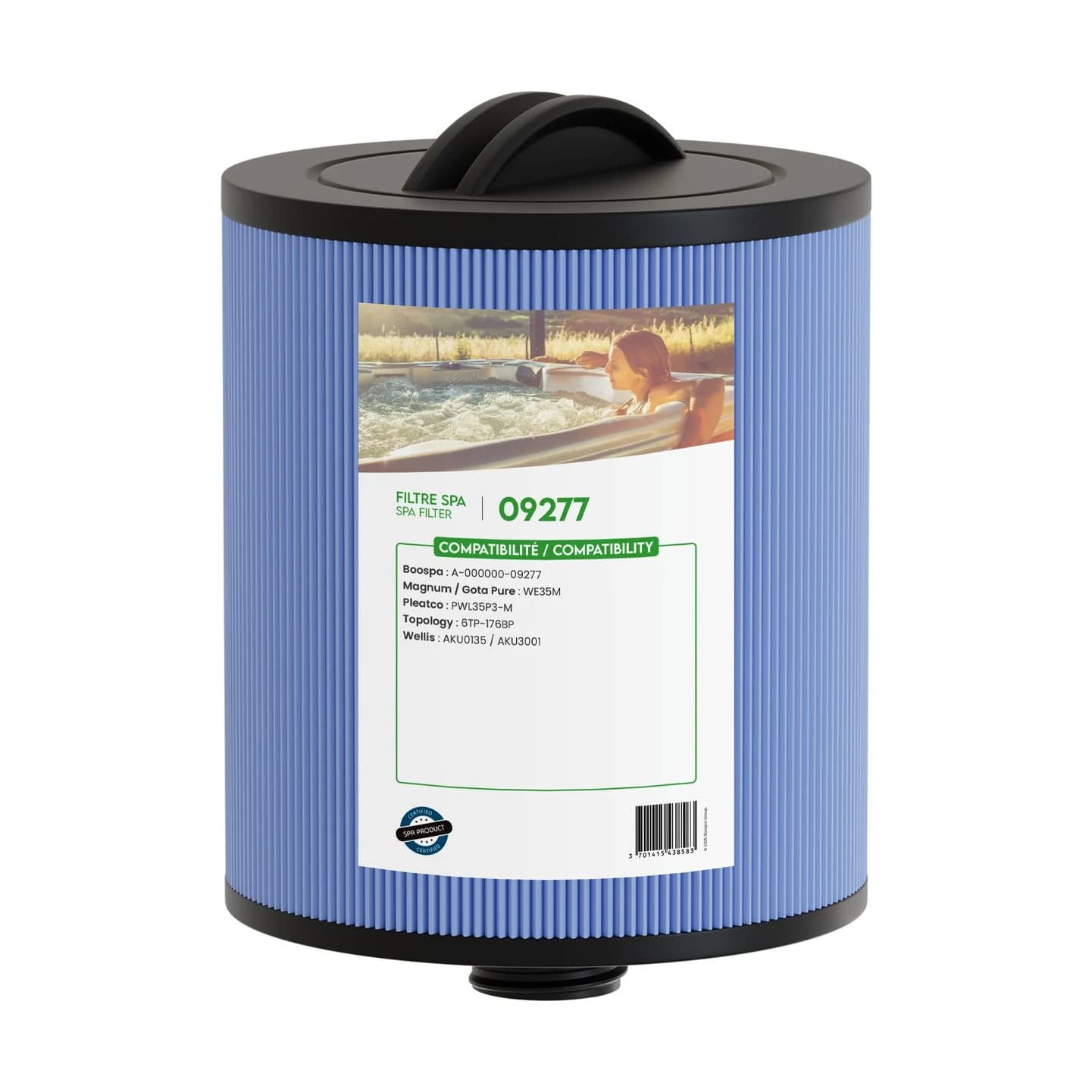 Filtre de spa PWL35P3 6TP-176BP pour spas Wellis BlueWater, cartouche filtrante