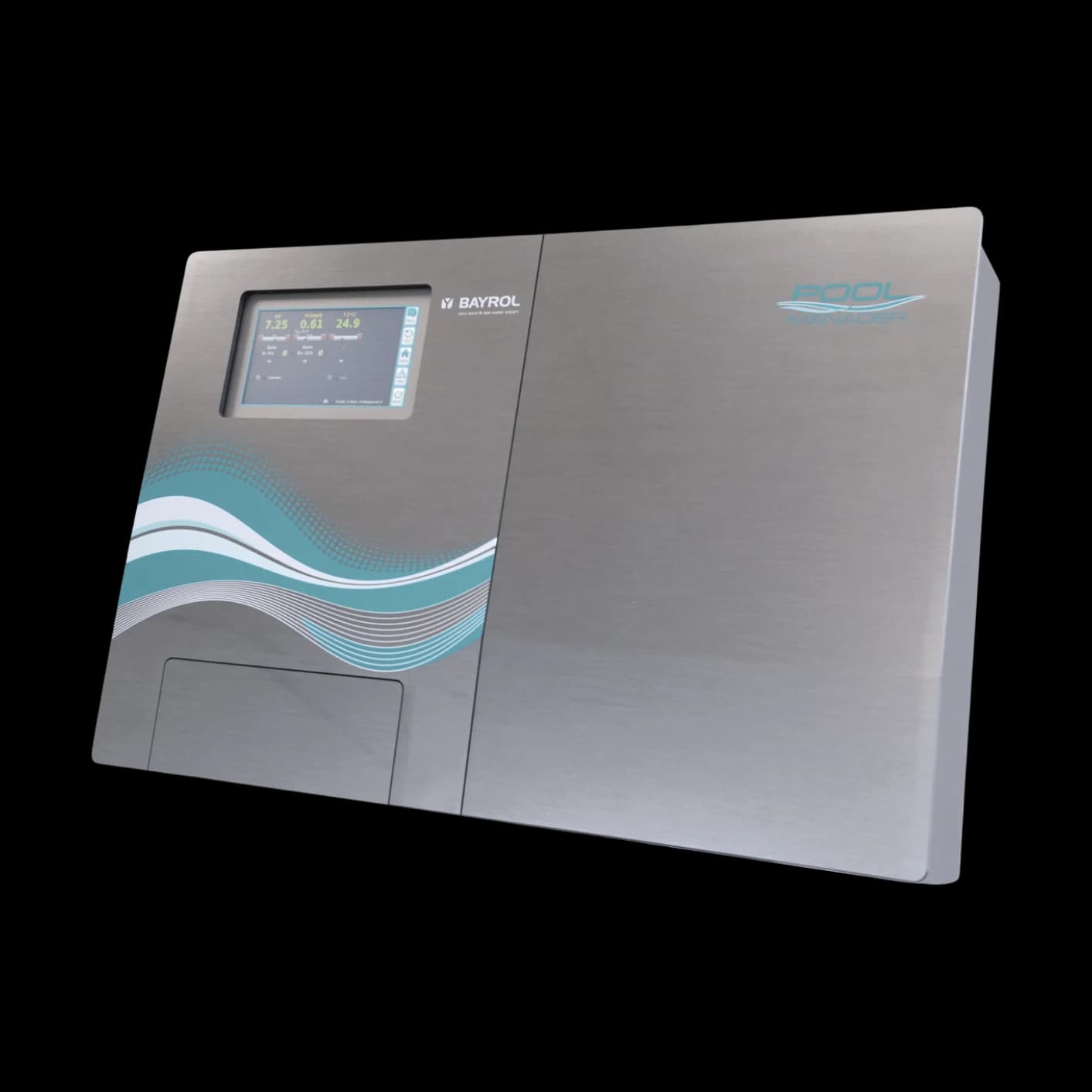 Centre de contrôle PoolManager Bayrol Technik avec grand écran tactile, gestion automatique de la piscine