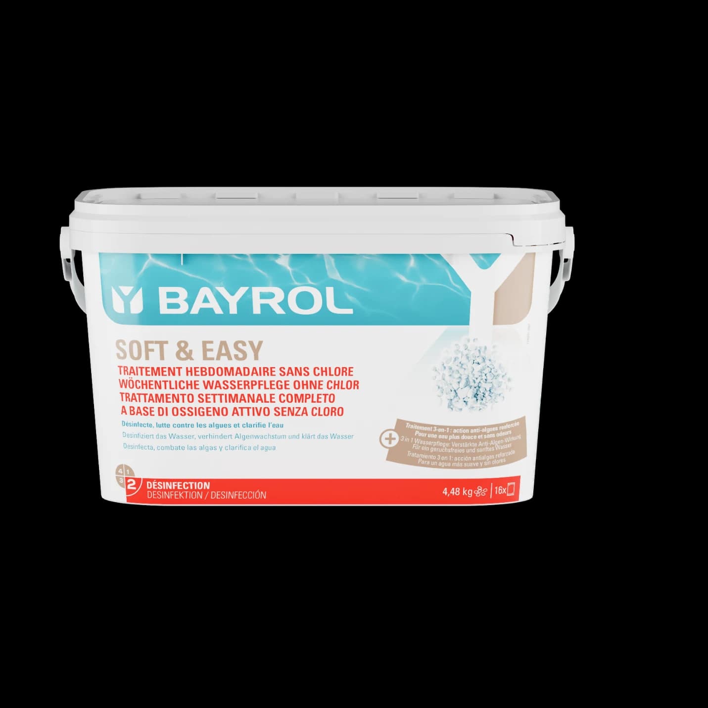 Seau de 4,48 kg de Soft & Easy Bayrol, sachets de traitement sans chlore pour piscine de 20 m³