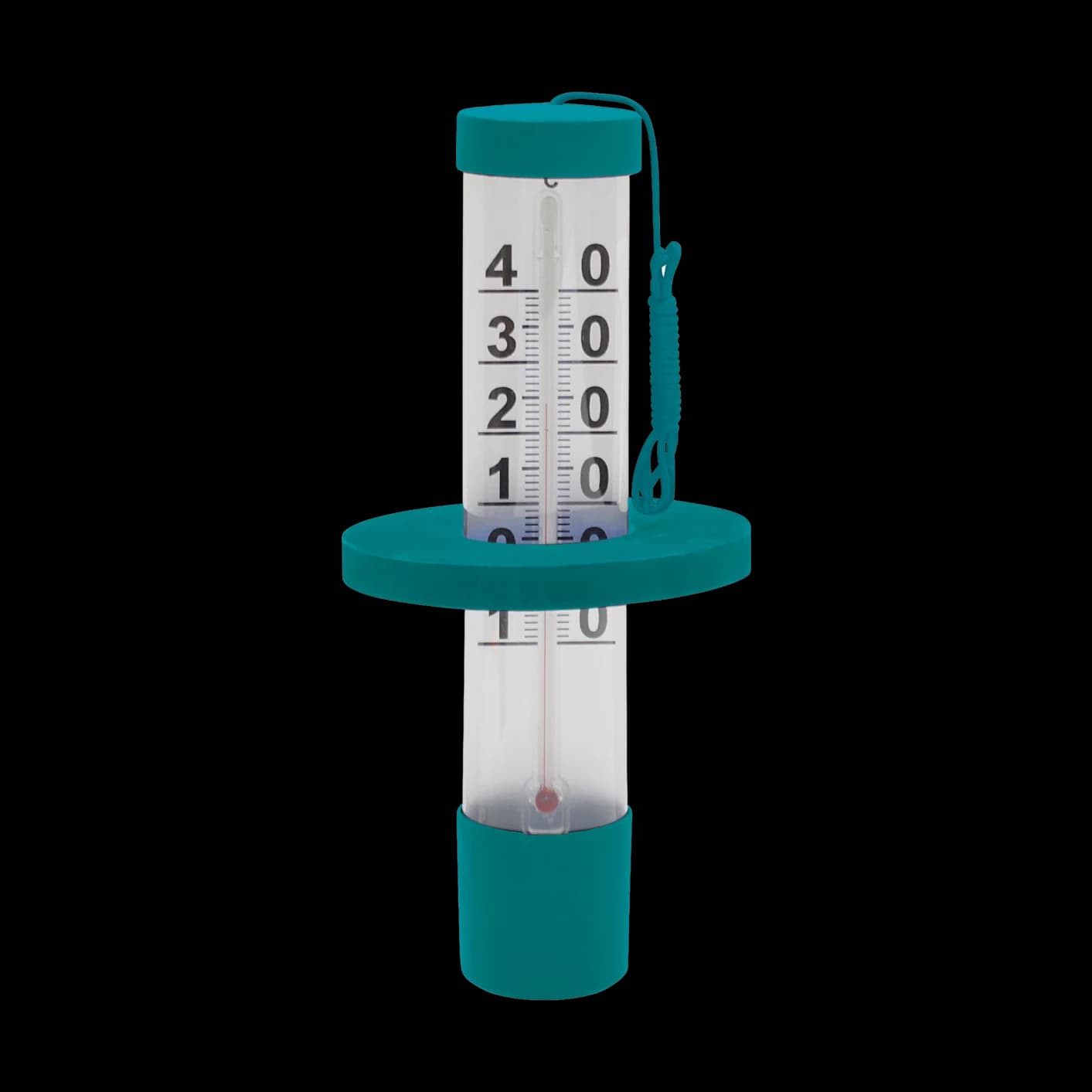Thermomètre flottant Bayrol de 27 cm monté sur son anneau bouée, à gros chiffres, pour piscine
