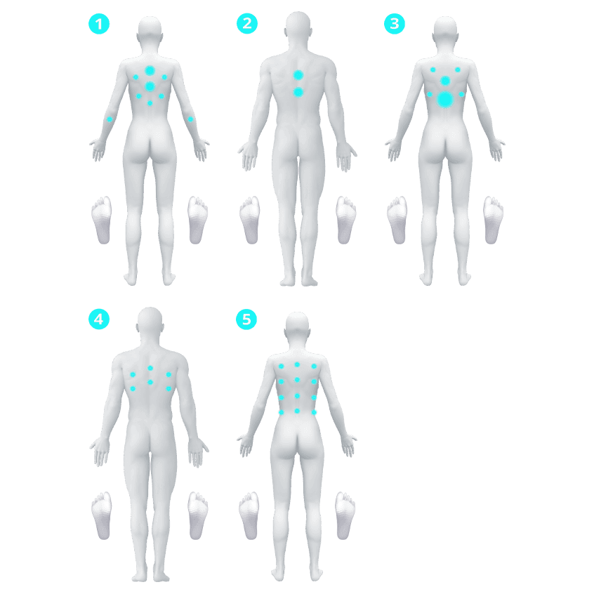 Schéma des zones de massage du spa Waterloo 390