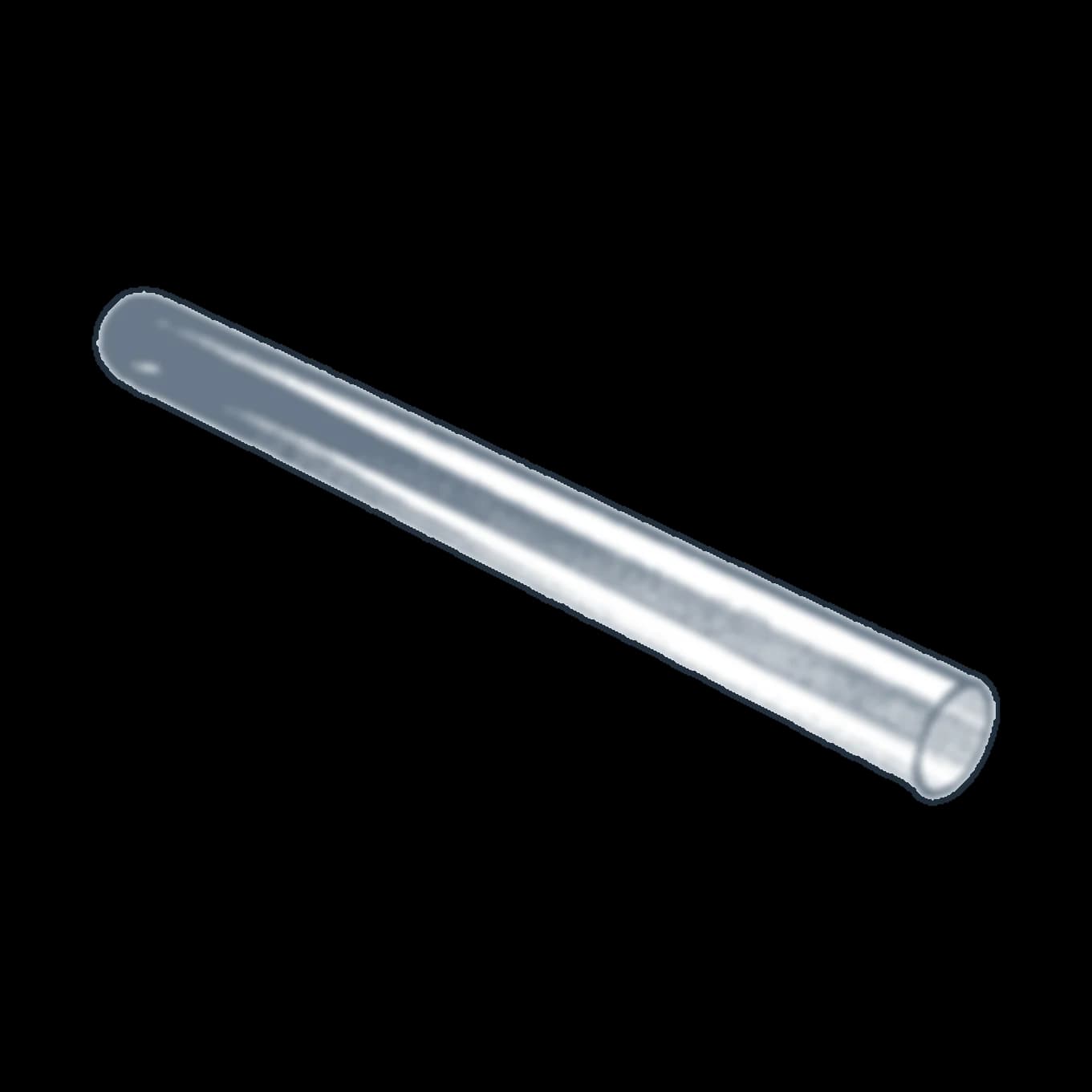 Tube en verre de rechange pour lampe UV-C, vu de trois quarts, une extrémité ouverte