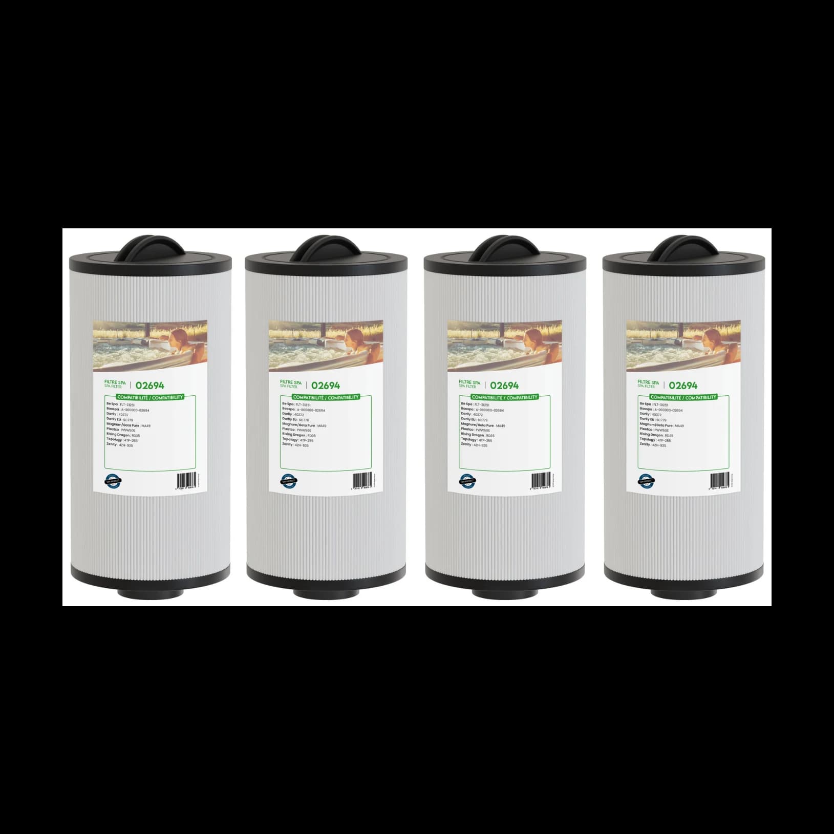 Lot de 4 filtres de spa 40372 / RD35 / 4TP-255 Classique
